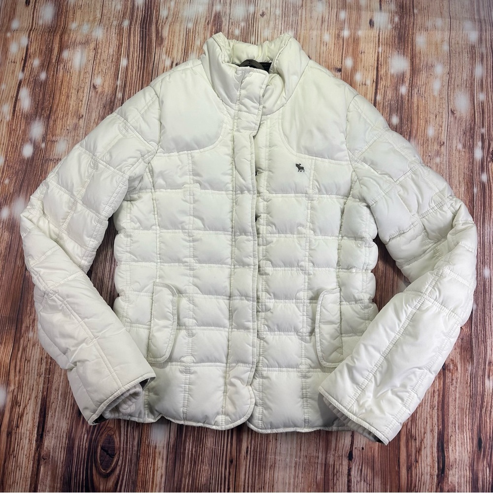 VTG Abercrombie & Fitch Y2K White 
Puffer Jacket Size Large